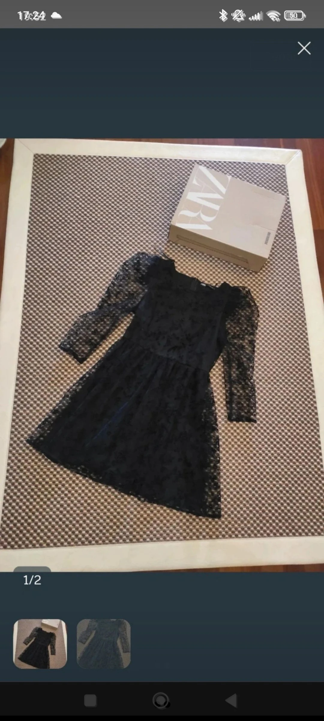 Vestido zara t.s. con puntilla y mangas semitransparentes – photo 2